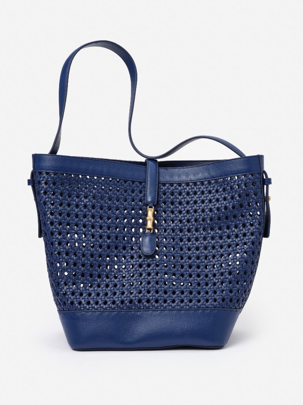 J McLaughlin The Crawford Leather Handbag - Nautical Navy NEW